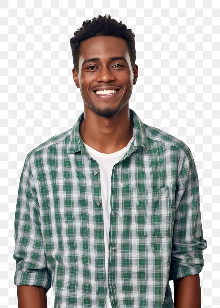 PNG  Smiling african american man shirt portrait adult. AI generated Image by rawpixel.
