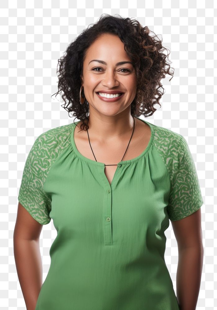 PNG  Smiling samoan woman sleeve smile adult. AI generated Image by rawpixel.