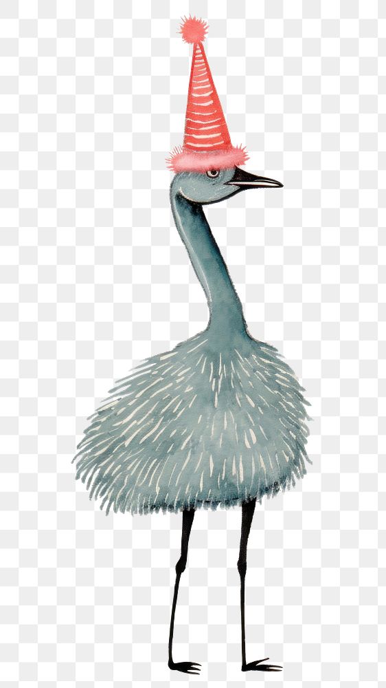 PNG Ostrich celebrating Christmas art animal bird. AI generated Image by rawpixel.