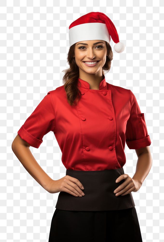 PNG Female chef christmas hat white background. AI generated Image by rawpixel.