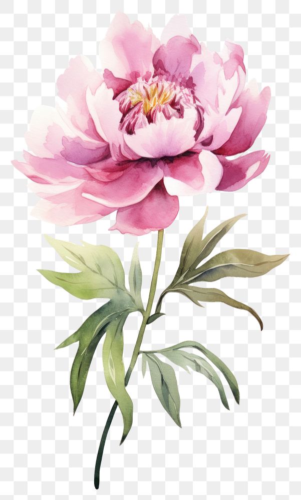PNG  Flower common peony blossom plant rose AI generated Image by rawpixel
