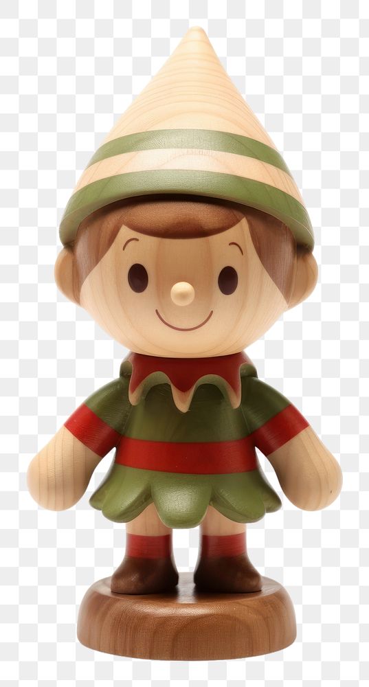 PNG  Christmas elf toy figurine white background. AI generated Image by rawpixel.
