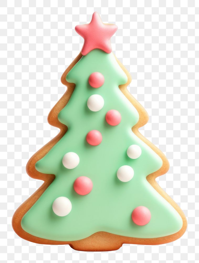 PNG Chritmas-tree-shaped sugar cookie christmas dessert icing. AI generated Image by rawpixel.