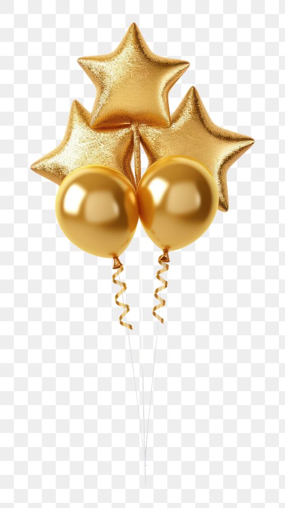 PNG 2 star balloons gold white background celebration AI generated Image by rawpixel