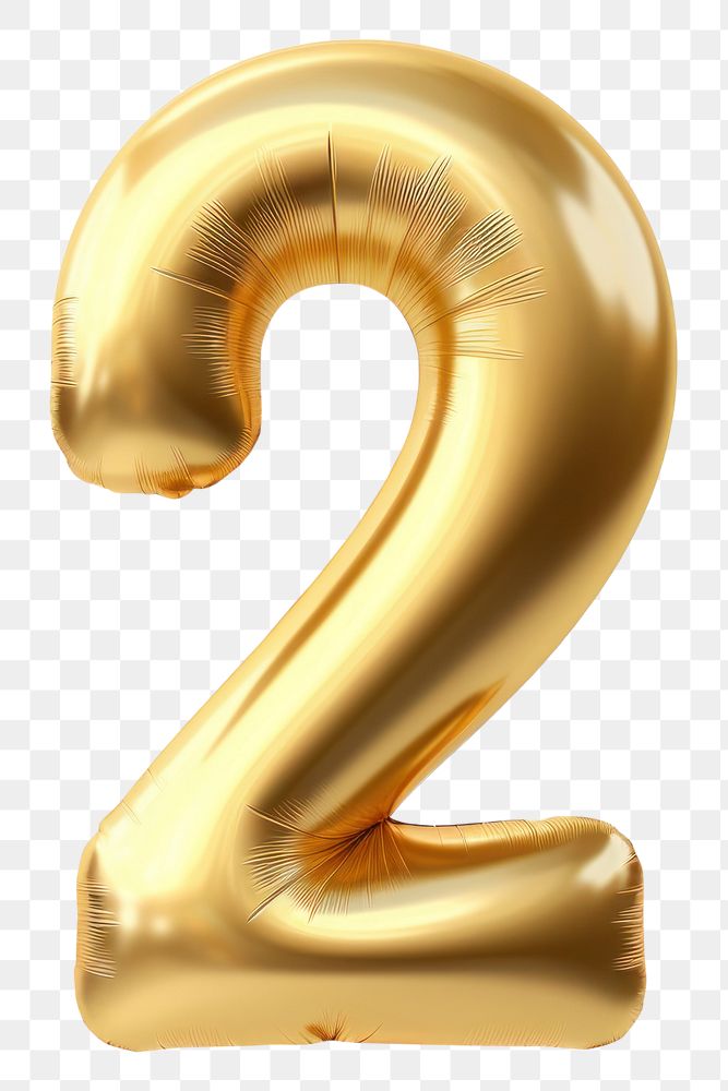 PNG Balloon number gold text