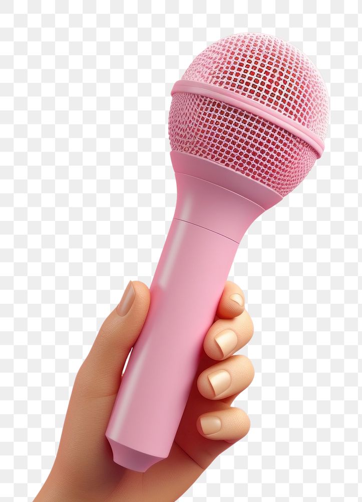 PNG Hand holding a microphone performance technology appliance. AI generated Image by rawpixel.