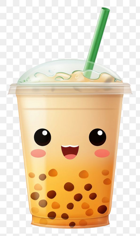 PNG  Boba tea drink cartoon white background refreshment. AI generated Image by rawpixel.