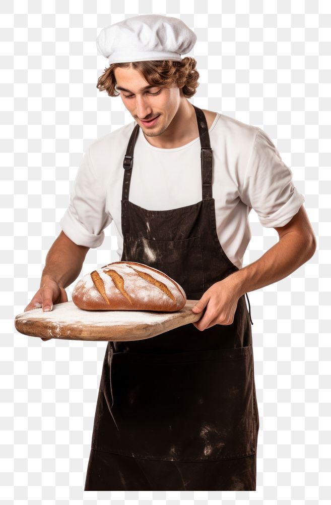 PNG  A baker making bread bakery adult food. AI generated Image by rawpixel.