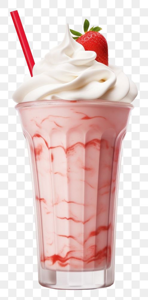 PNG  Milkshake cream strawberry smoothie AI generated Image by rawpixel