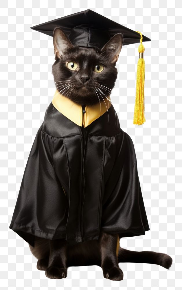 PNG  Cat graduation animal mammal. AI generated Image by rawpixel.