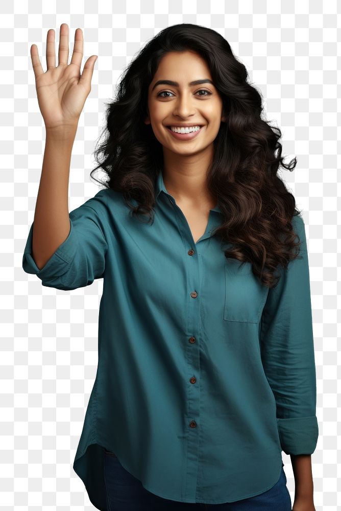 PNG Indian woman portrait sleeve blouse. AI generated Image by rawpixel.