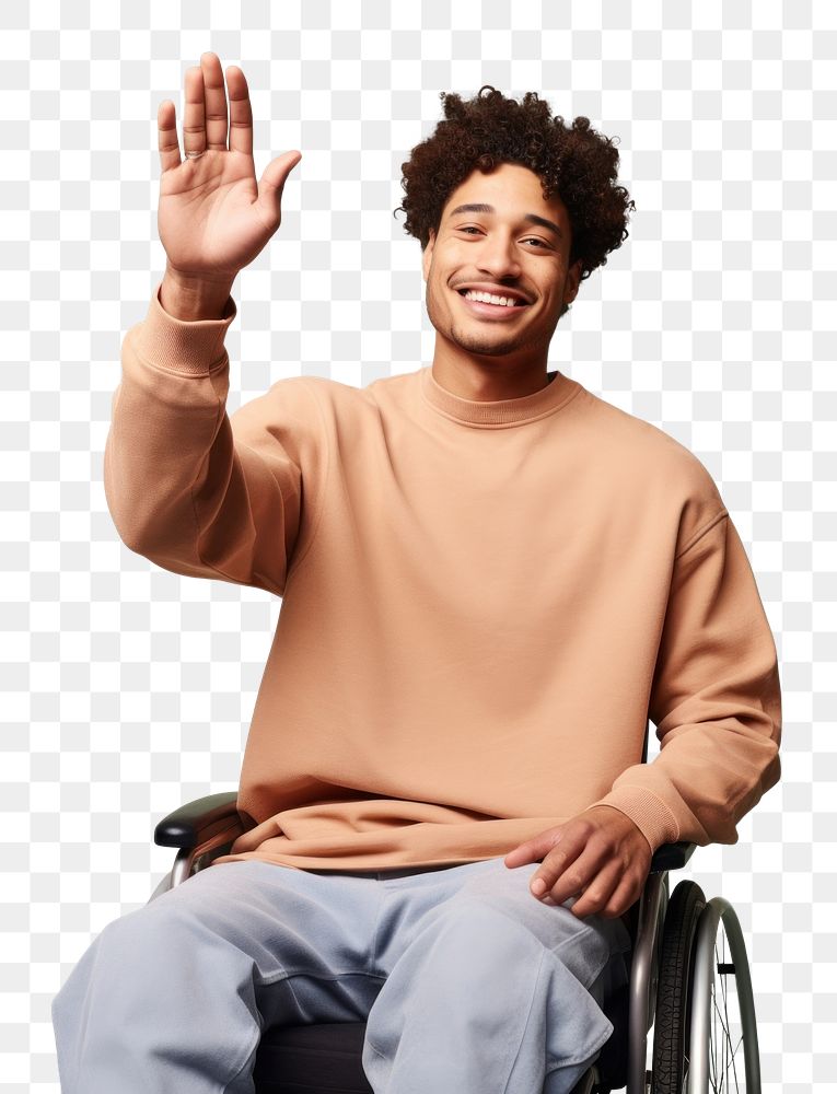 PNG Wheelchair portrait adult hand. AI generated Image by rawpixel.