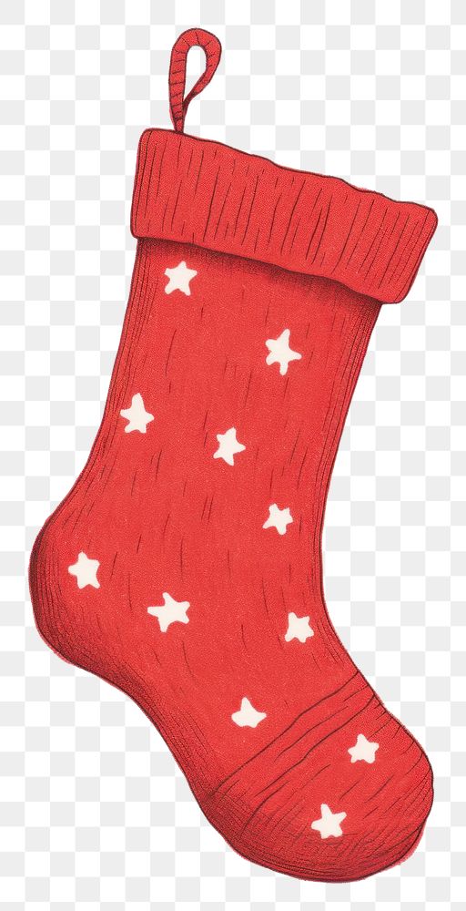 PNG  Cute red chirstmas sock christmas celebration decoration. AI generated Image by rawpixel.