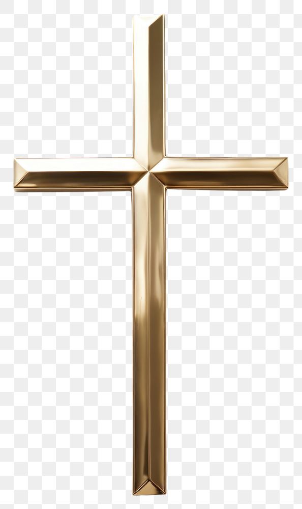 PNG  Cross crucifix symbol gold. AI generated Image by rawpixel.