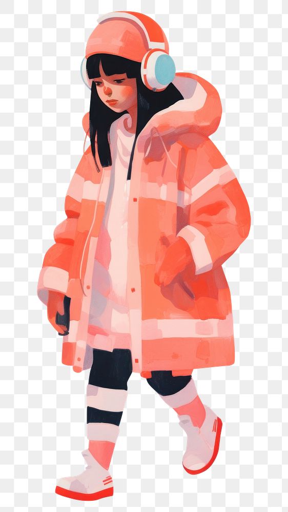 PNG Character coat winter protection. AI generated Image by rawpixel.