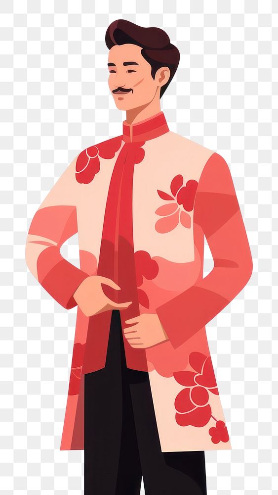 PNG Qipao Chinese man adult accessories. AI generated Image by rawpixel.