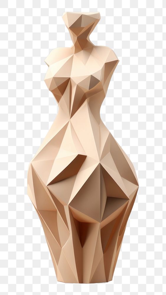 PNG Beige amphora statue art sculpture origami. AI generated Image by rawpixel.