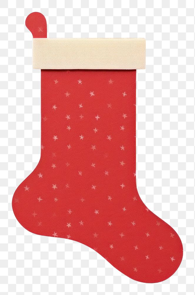 PNG Red christmas stocking celebration decoration clothing. AI generated Image by rawpixel.