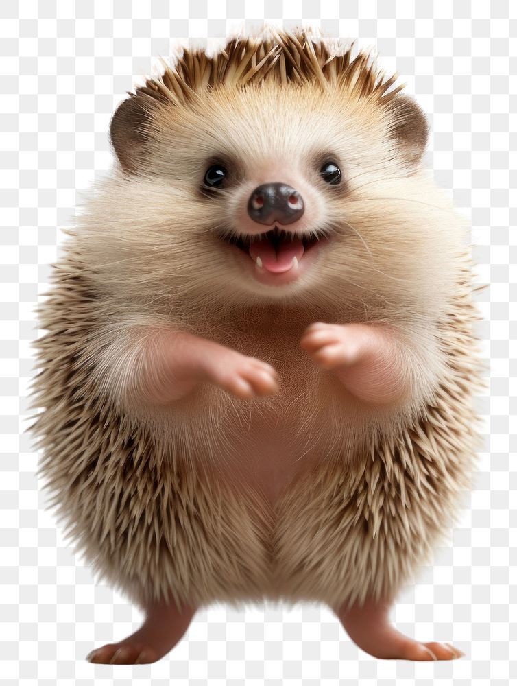 PNG Happy smiling dancing hedgehog mammal animal erinaceidae. 