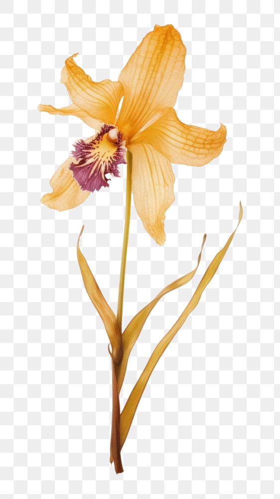 PNG Real Pressed a single Dendrobium orchid flower petal plant inflorescence. AI generated Image by rawpixel.