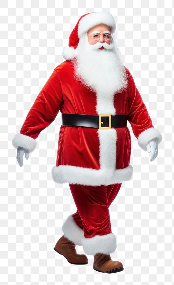 PNG A kind santa claus walking christmas holiday adult. AI generated Image by rawpixel.