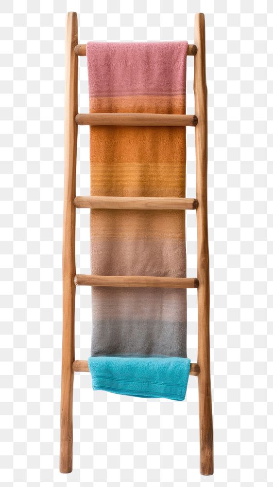 PNG  Blanket ladder furniture chair towel. AI generated Image by rawpixel.