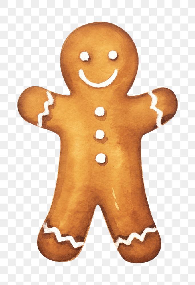 PNG Ginger bread man gingerbread cookie food. AI generated Image by rawpixel.