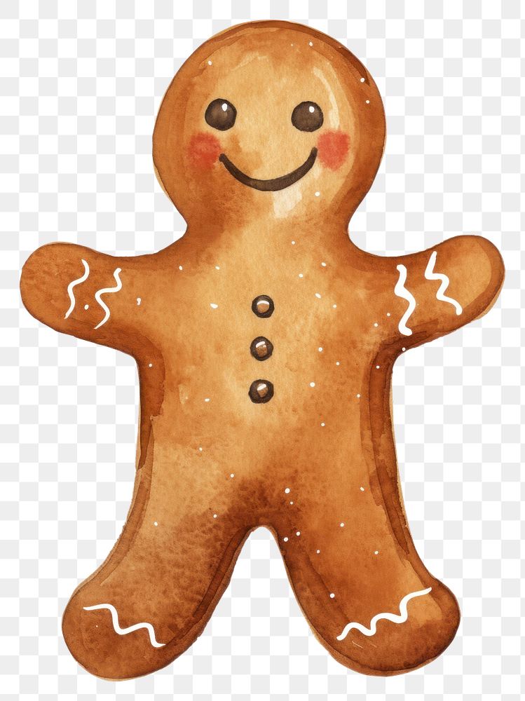 PNG Ginger bread man gingerbread snowman cookie. AI generated Image by rawpixel.
