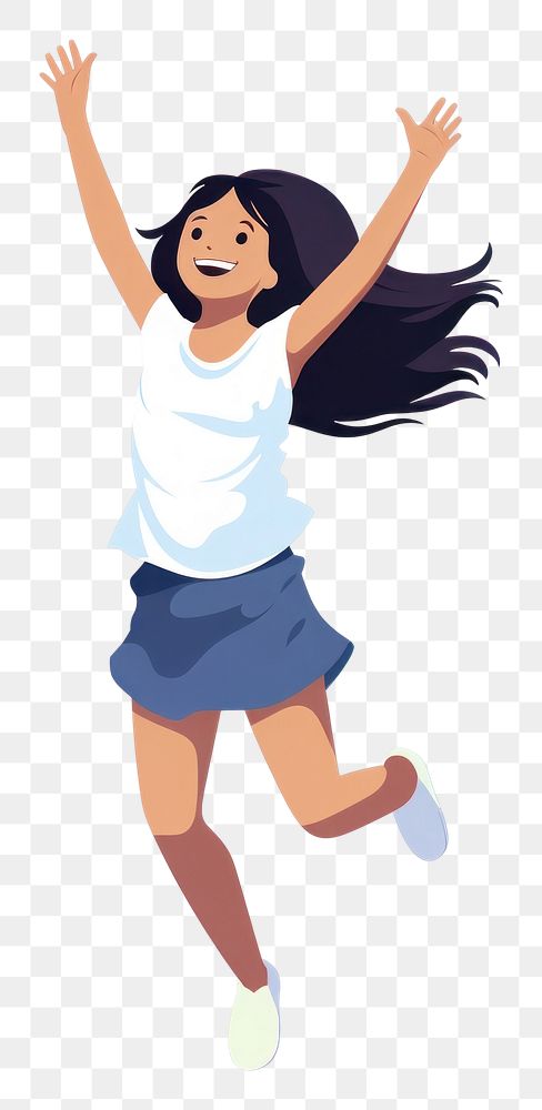 PNG An asian young girl jumping happily dancing shorts  