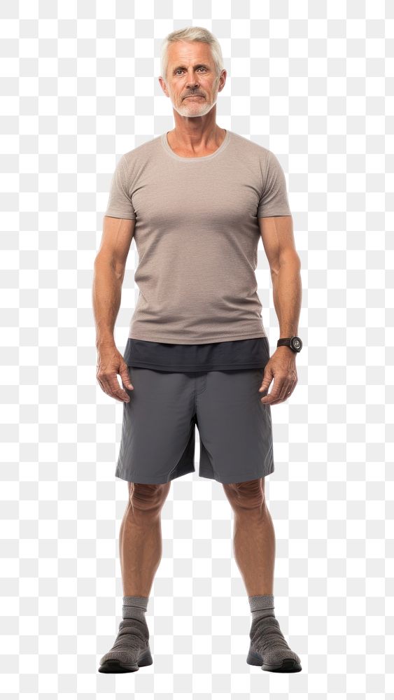 PNG Man standing t-shirt shorts. AI generated Image by rawpixel.