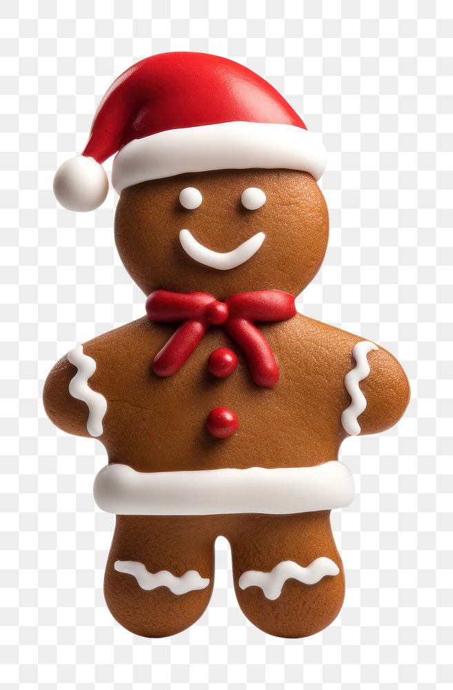 PNG Gingerbread christmas snowman cookie