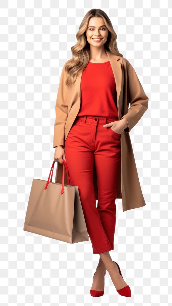 PNG Shopping handbag adult coat. AI generated Image by rawpixel.