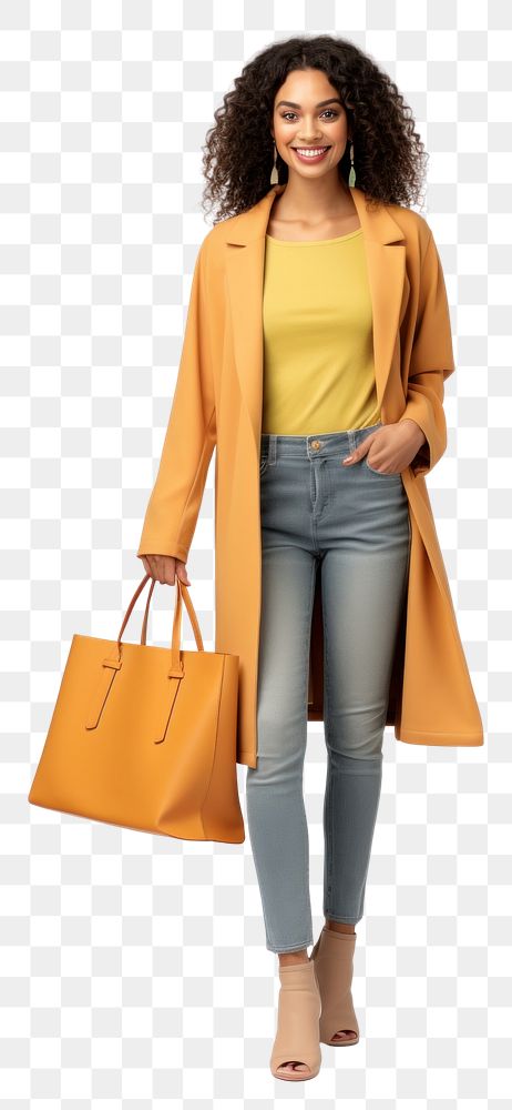 PNG  A woman holding shopping bags handbag jacket adult. AI generated Image by rawpixel.