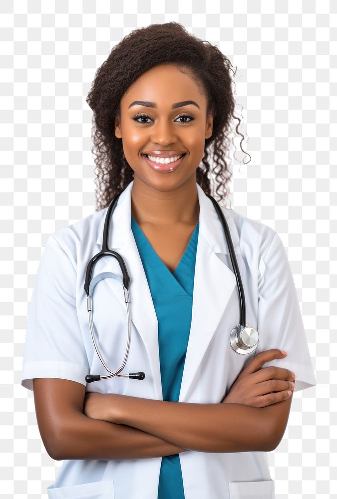 Nurse smile white background stethoscope