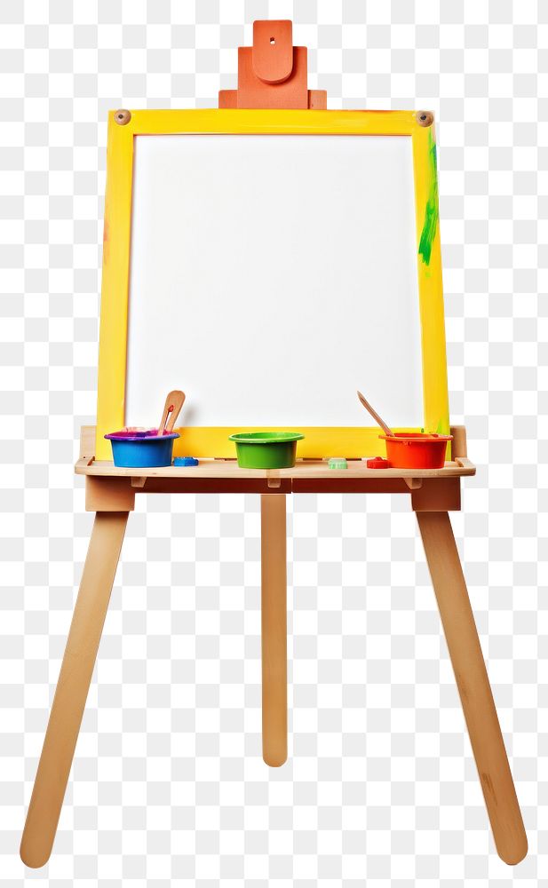 PNG  Easel white background paintbrush creativity. AI generated Image by rawpixel.