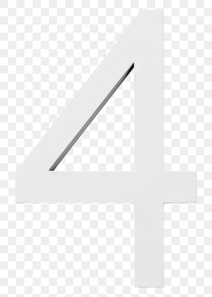 PNG Number Four symbol white sign. AI generated Image by rawpixel.