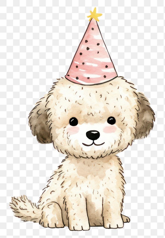 PNG Dog wearing party hat animal cute celebration. 