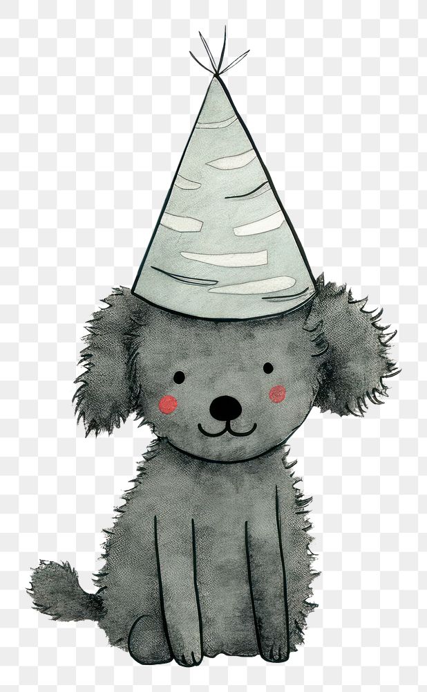PNG  Dog wearing party hat animal cute toy. AI generated Image by rawpixel.