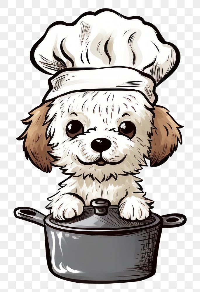 PNG  Dog cooking mammal animal cute. AI generated Image by rawpixel.