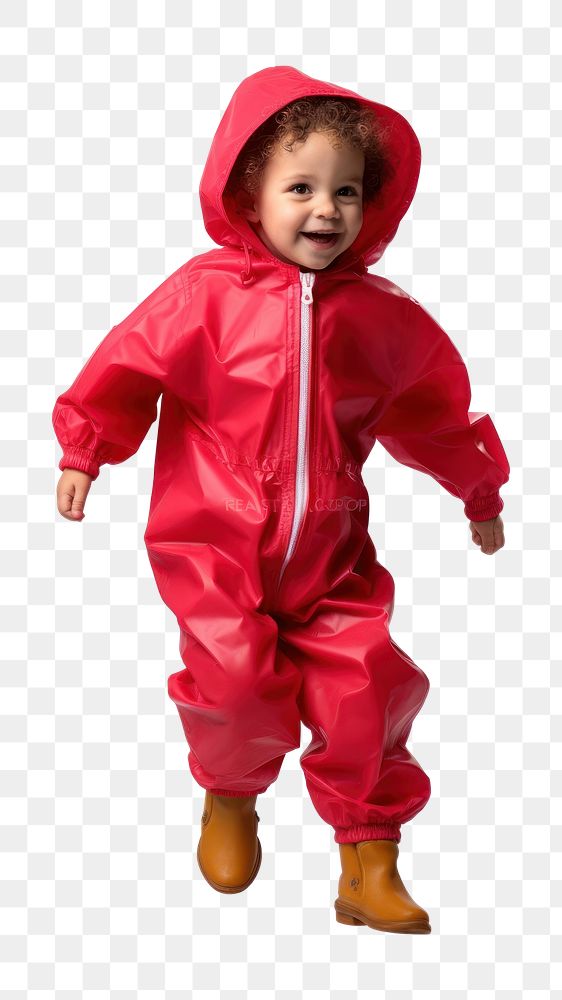 PNG  Boy wearing red raining suit sweatshirt white background protection. AI generated Image by rawpixel.