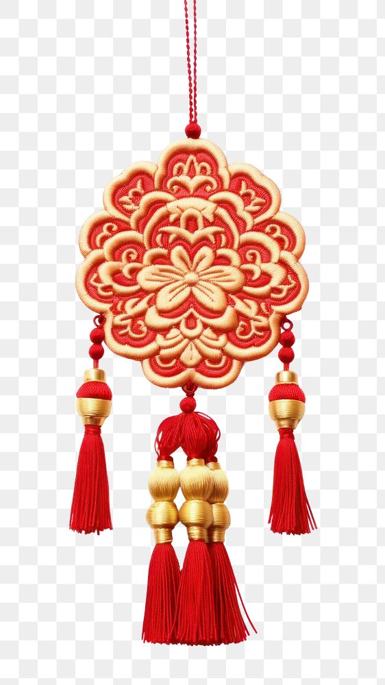PNG Red tassel chinese new year white background architecture. AI generated Image by rawpixel.