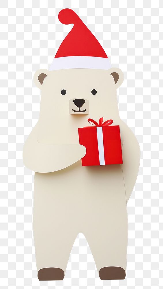 PNG  Big bear christmas red representation. AI generated Image by rawpixel.