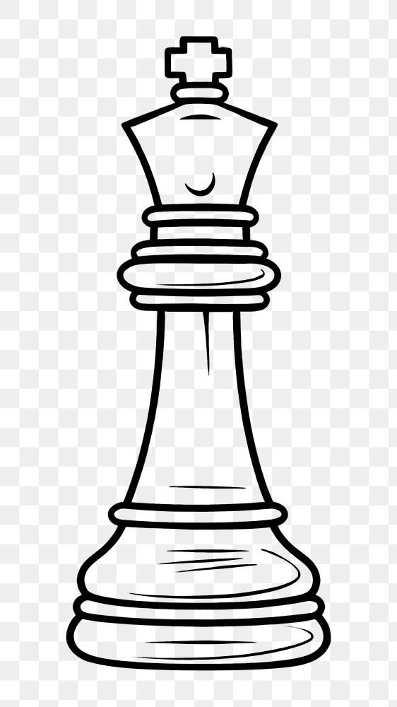 PNG Chess piece game line white background. AI generated Image by rawpixel.