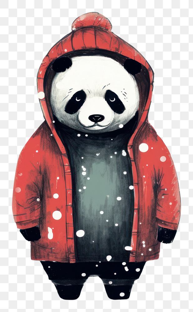 PNG Winter panda cute snow. AI generated Image by rawpixel.