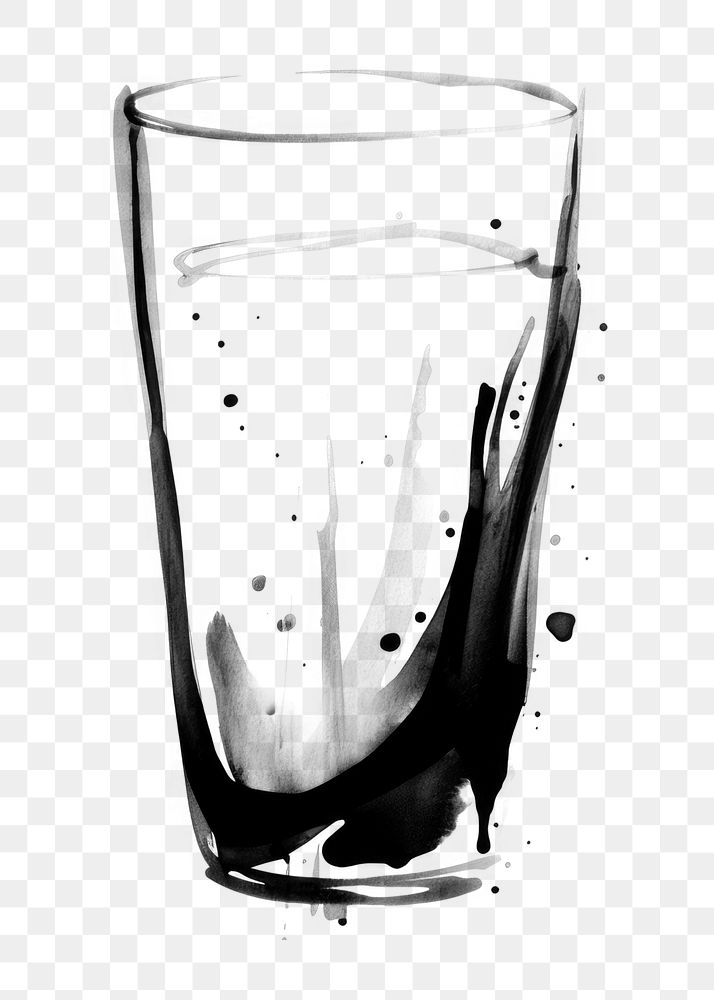 PNG Glass drink black white background. AI generated Image by rawpixel.