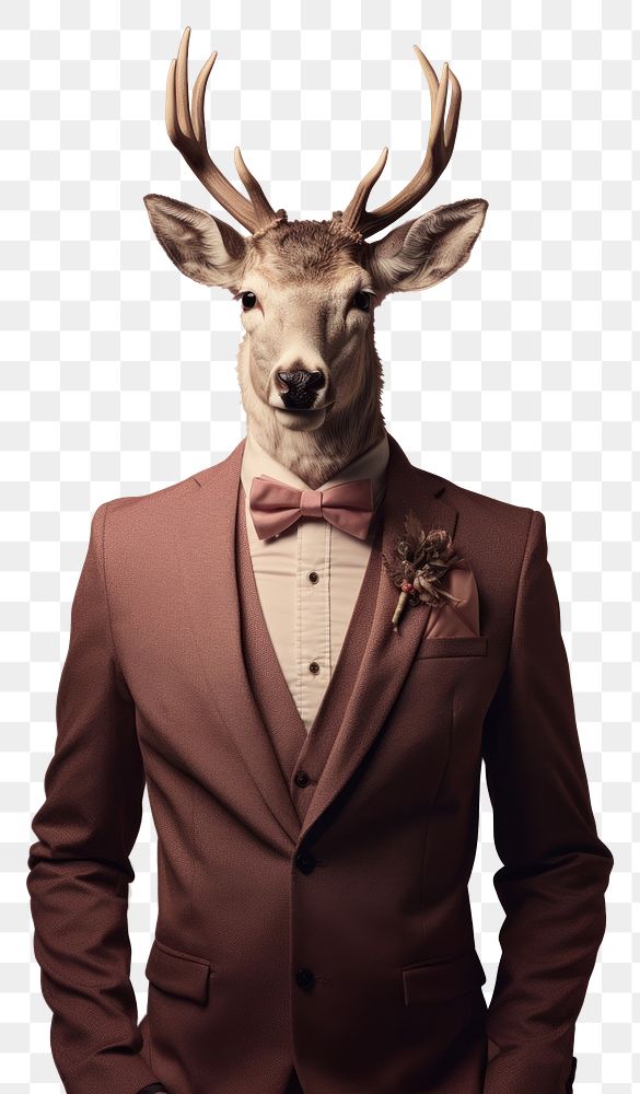 PNG Deer wearing business suit. 