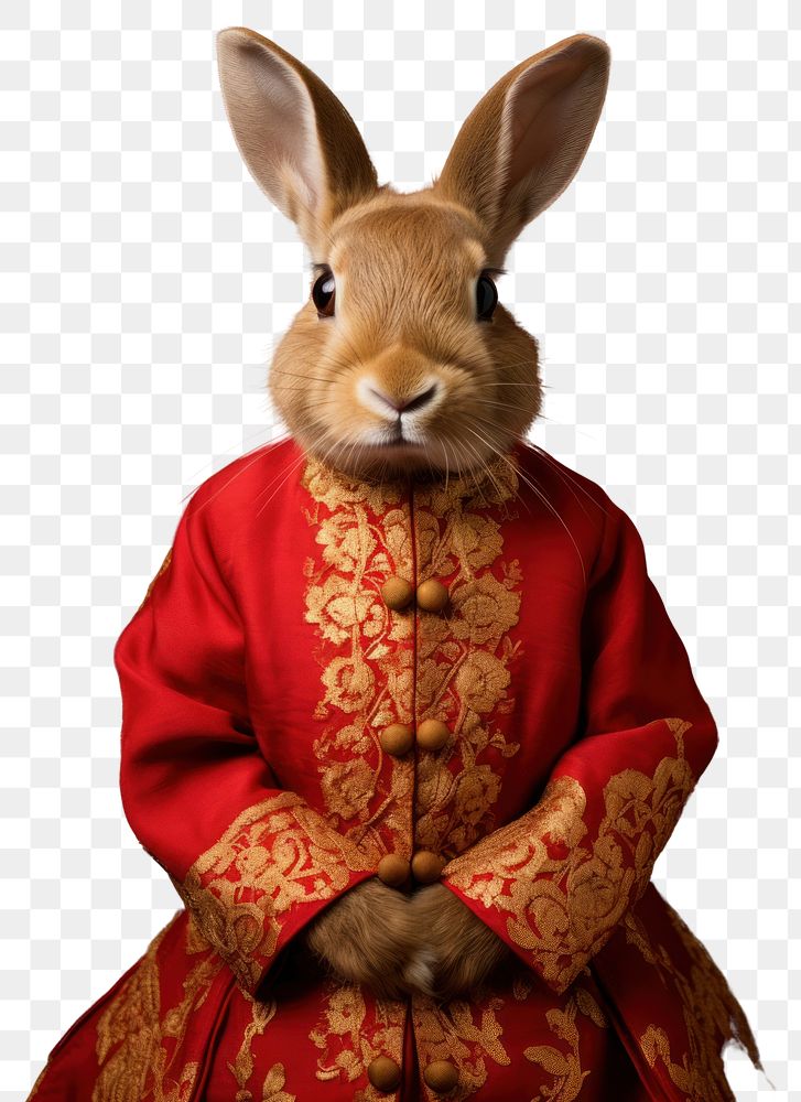PNG Rabbit wearing Chinese robe. AI generated Image by rawpixel.