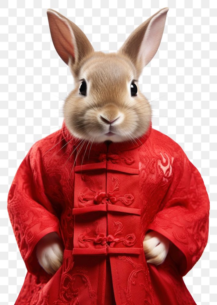 PNG Rabbit wearing Chinese robe. AI generated Image by rawpixel.