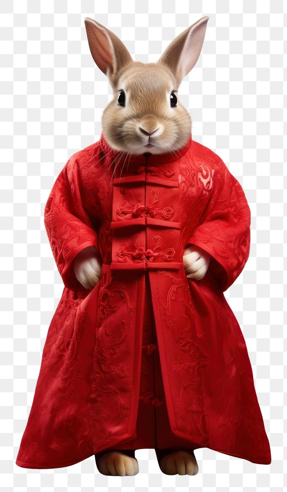 PNG Rabbit wearing Chinese robe. AI generated Image by rawpixel.