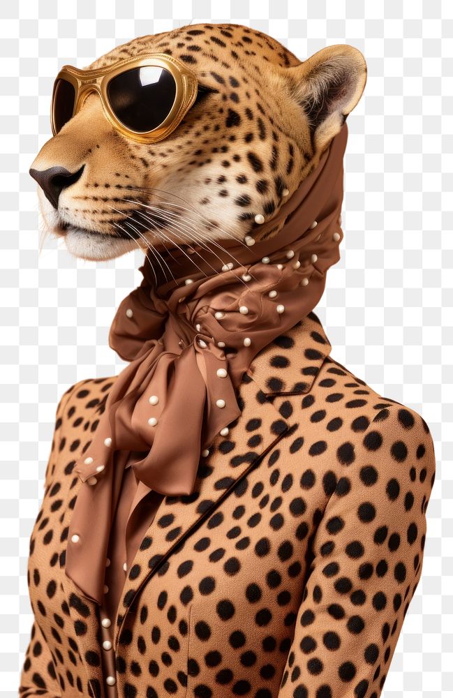 PNG Cheetah wearing suit